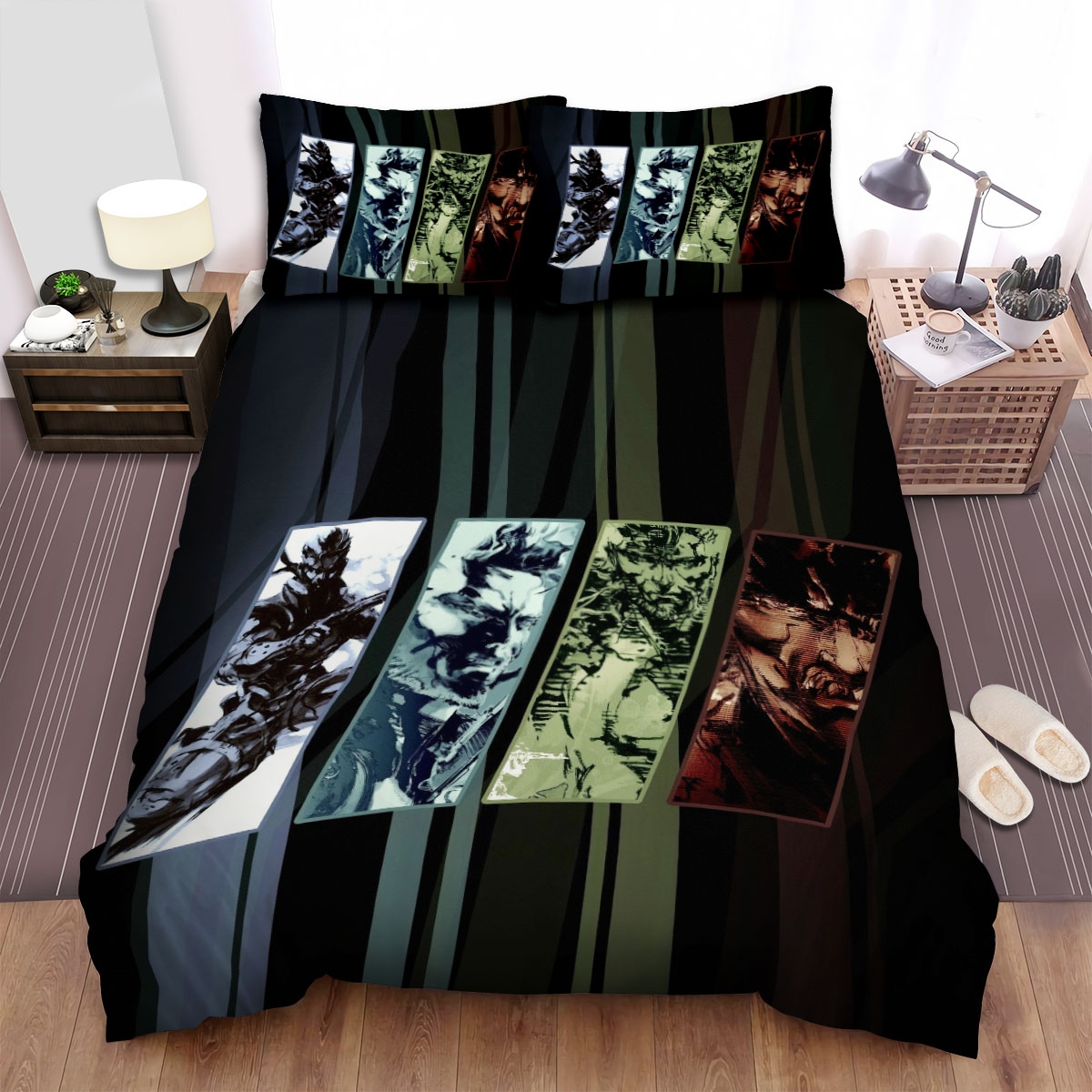 Metal Gear Solid Four Big Boss Versions Bed Sheets Spread Duvet Cover Bedding Set - Unique Anime Apparel for Fans