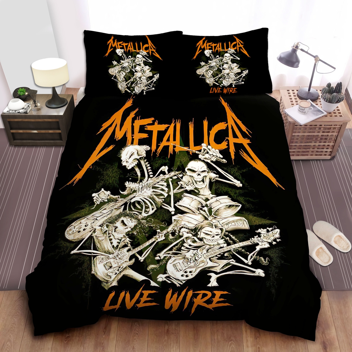 Metallica Live Wire Bed Sheets Spread Duvet Cover Bedding Set - Unique Anime Apparel for Fans