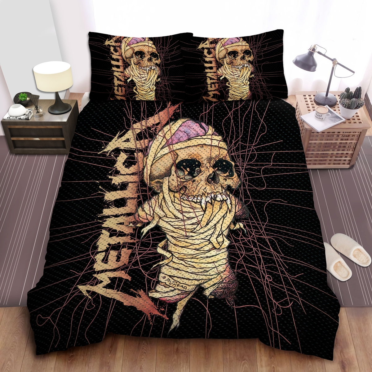 Metallica One Bed Sheets Spread Duvet Cover Bedding Set - Unique Anime Apparel for Fans