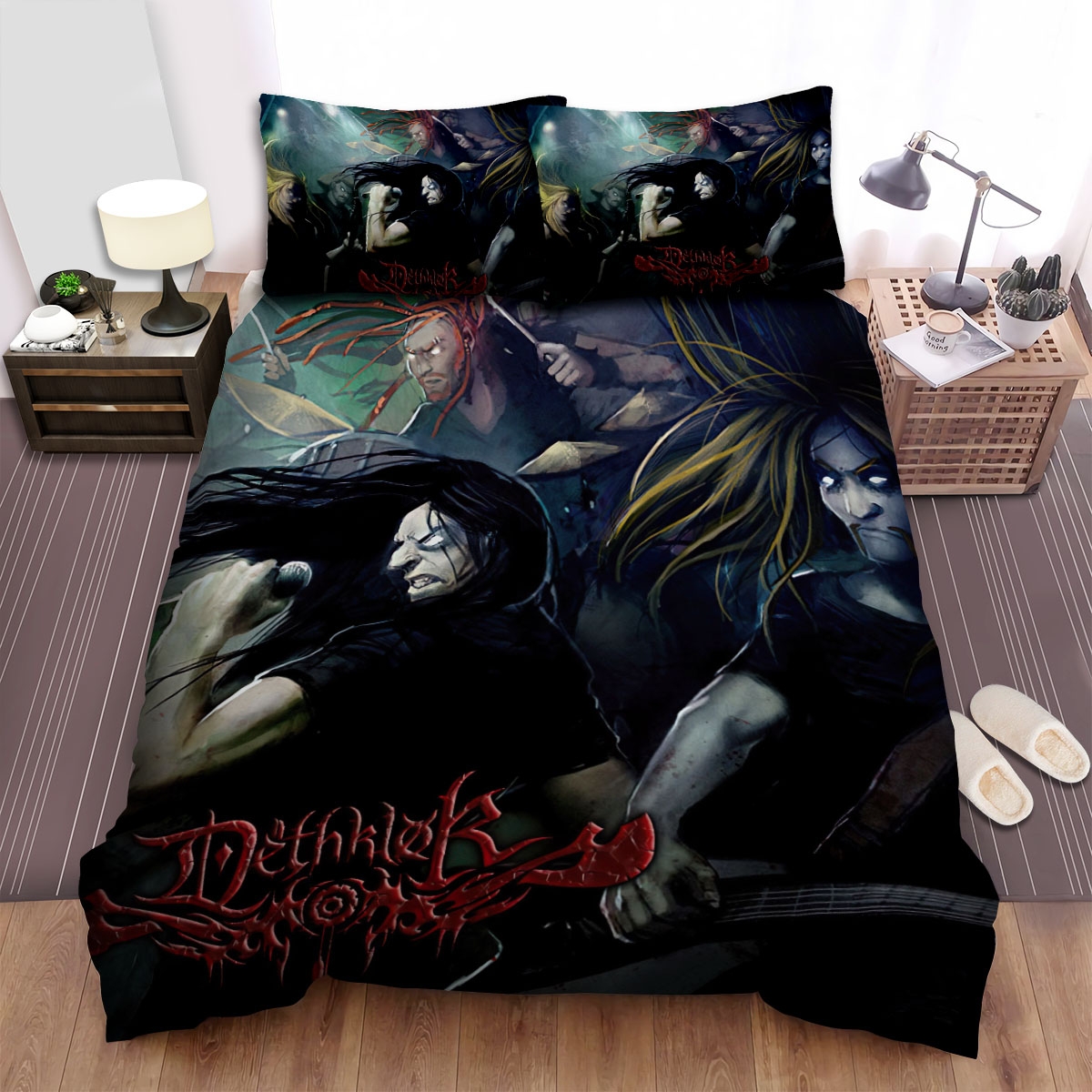 Metalocalypse Dethklok Band Artwork Bed Sheets Spread Duvet Cover Bedding Set - Unique Anime Apparel for Fans