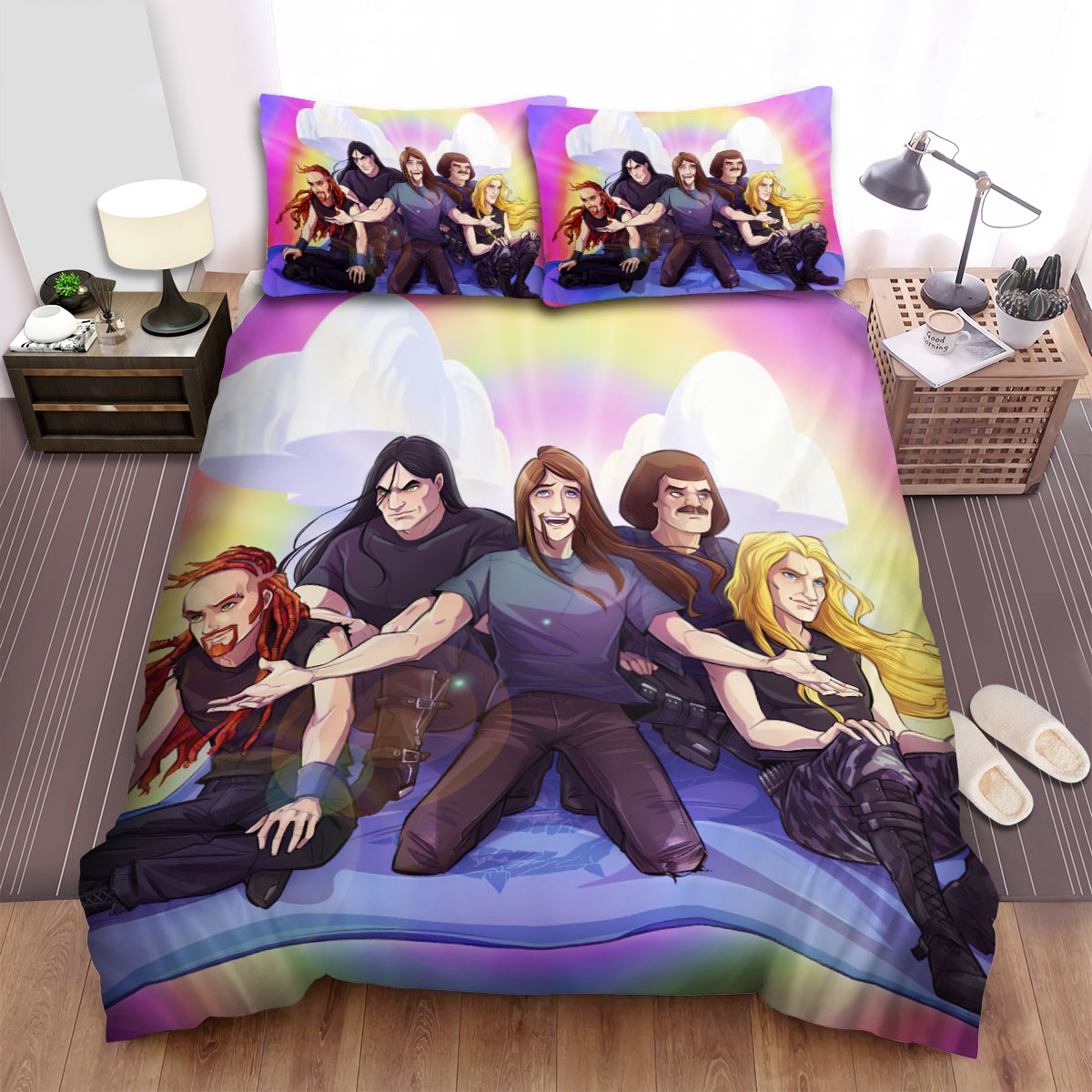 Metalocalypse Dethklok On Flying Carpet Bed Sheets Spread Duvet Cover Bedding Set - Unique Anime Apparel for Fans