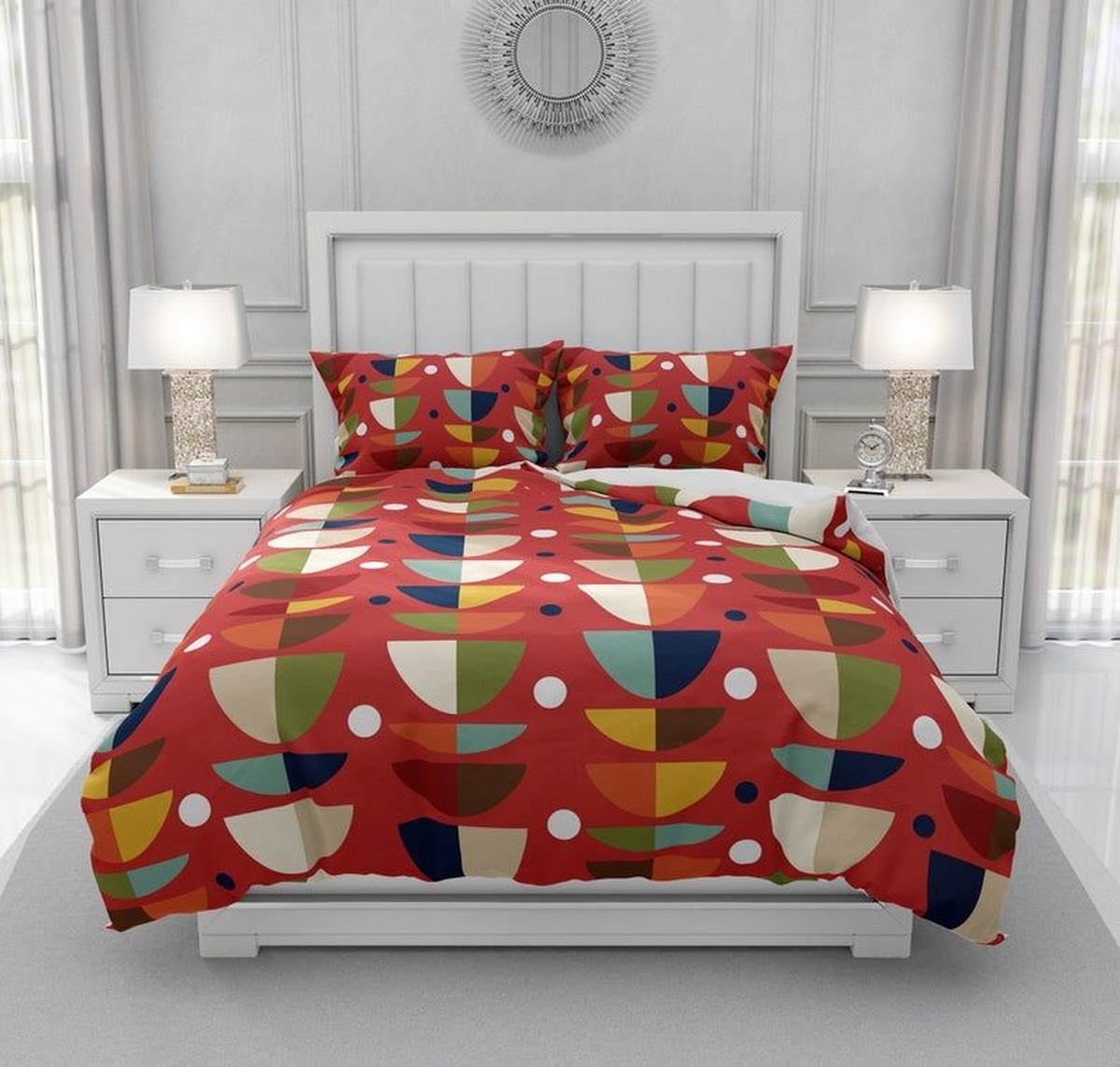 Mid Century Modern Art Bed Sheets Spread Duvet Cover Bedding Set - Unique Anime Apparel for Fans