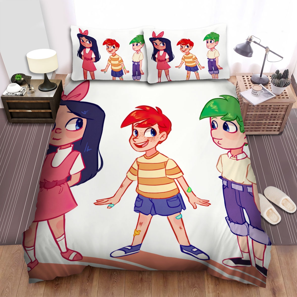 Milo Murphy's Law Phineas, Ferb And Isabella Bed Sheets Spread Duvet Cover Bedding Set - Unique Anime Apparel for Fans