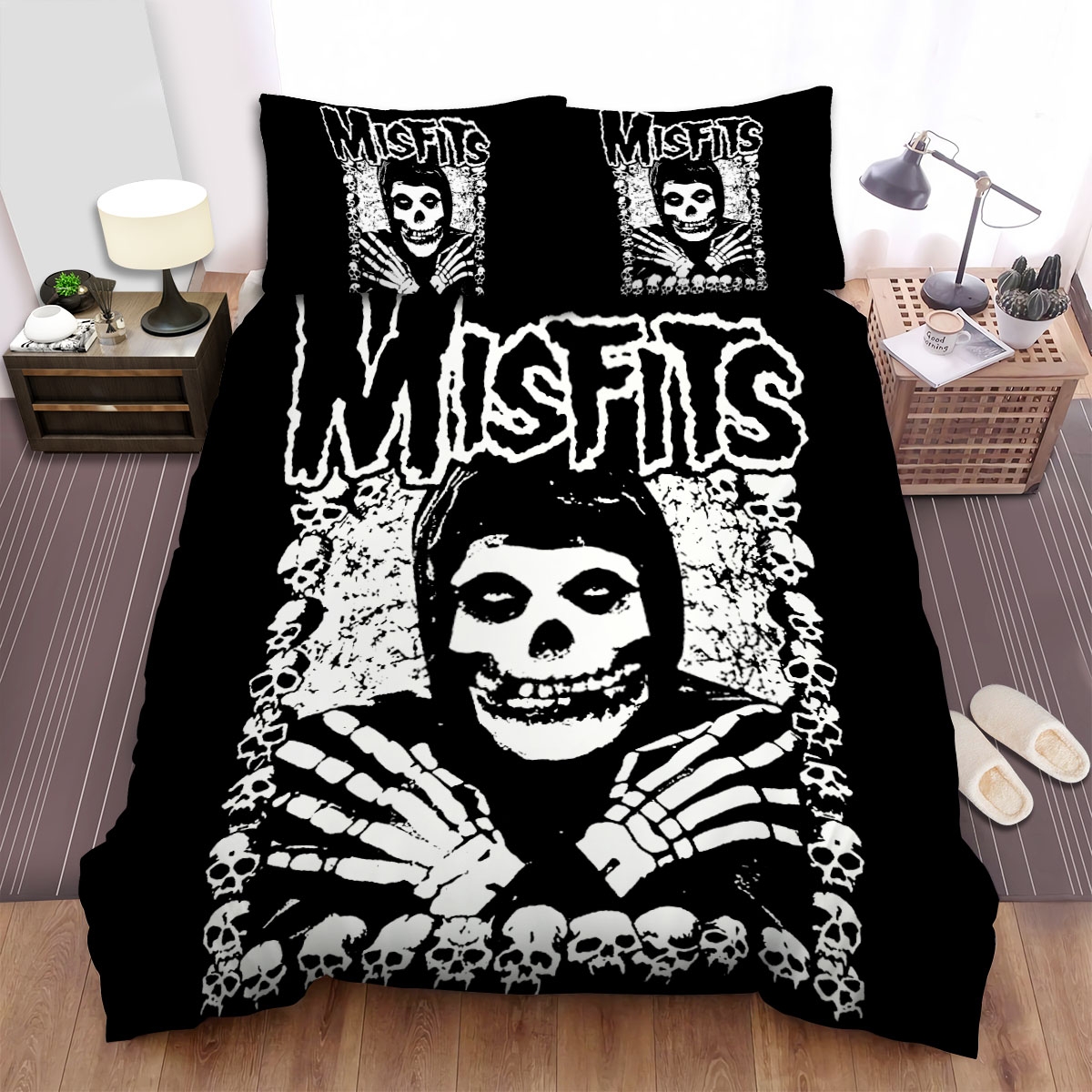 Misfits Camiseta Bed Sheets Spread Comforter Duvet Cover Bedding Set - Unique Anime Apparel for Fans