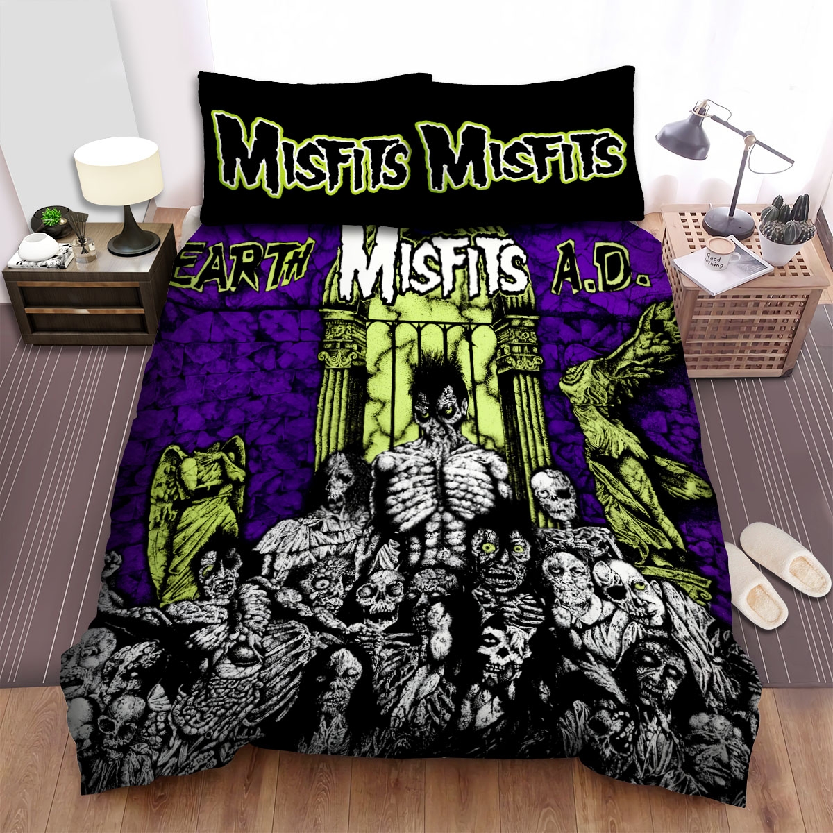 Misfits Earth Ad Wolfs Blood Bed Sheets Spread Duvet Cover Bedding Set - Unique Anime Apparel for Fans