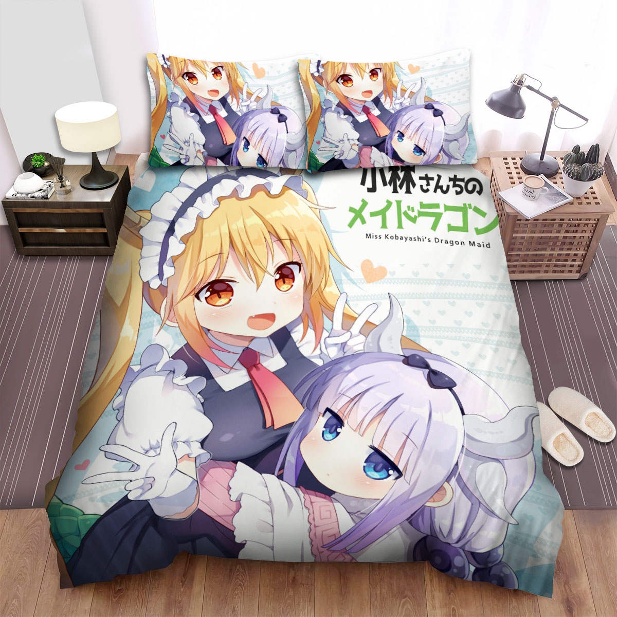Miss Kobayashi's Dragon Maid Kanna Tohru Bed Sheets Spread Comforter Duvet Cover Bedding Set - Unique Anime Apparel for Fans