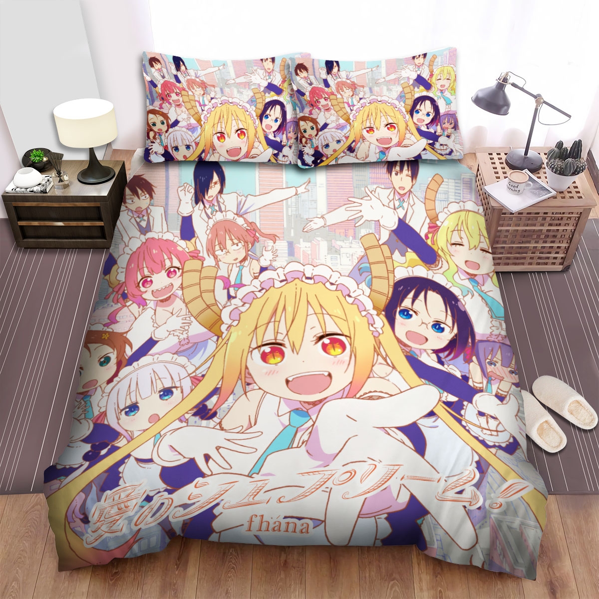 Miss Kobayashi's Dragon Maid Waiters Bed Sheets Spread Comforter Duvet Cover Bedding Set - Unique Anime Apparel for Fans
