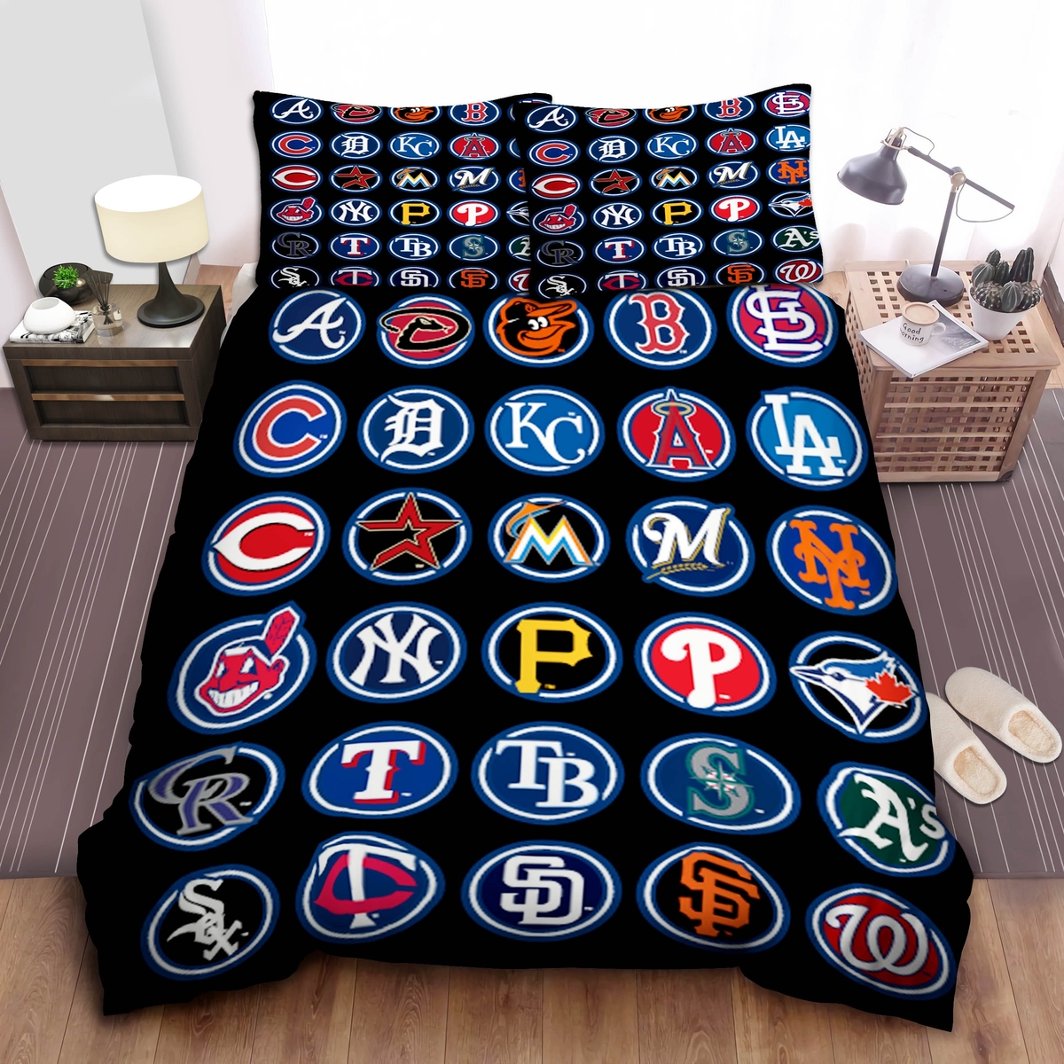 Mlb All Teams Logo Bed Sheets Spread Duvet Cover Bedding Set Ver 8 - Unique Anime Apparel for Fans