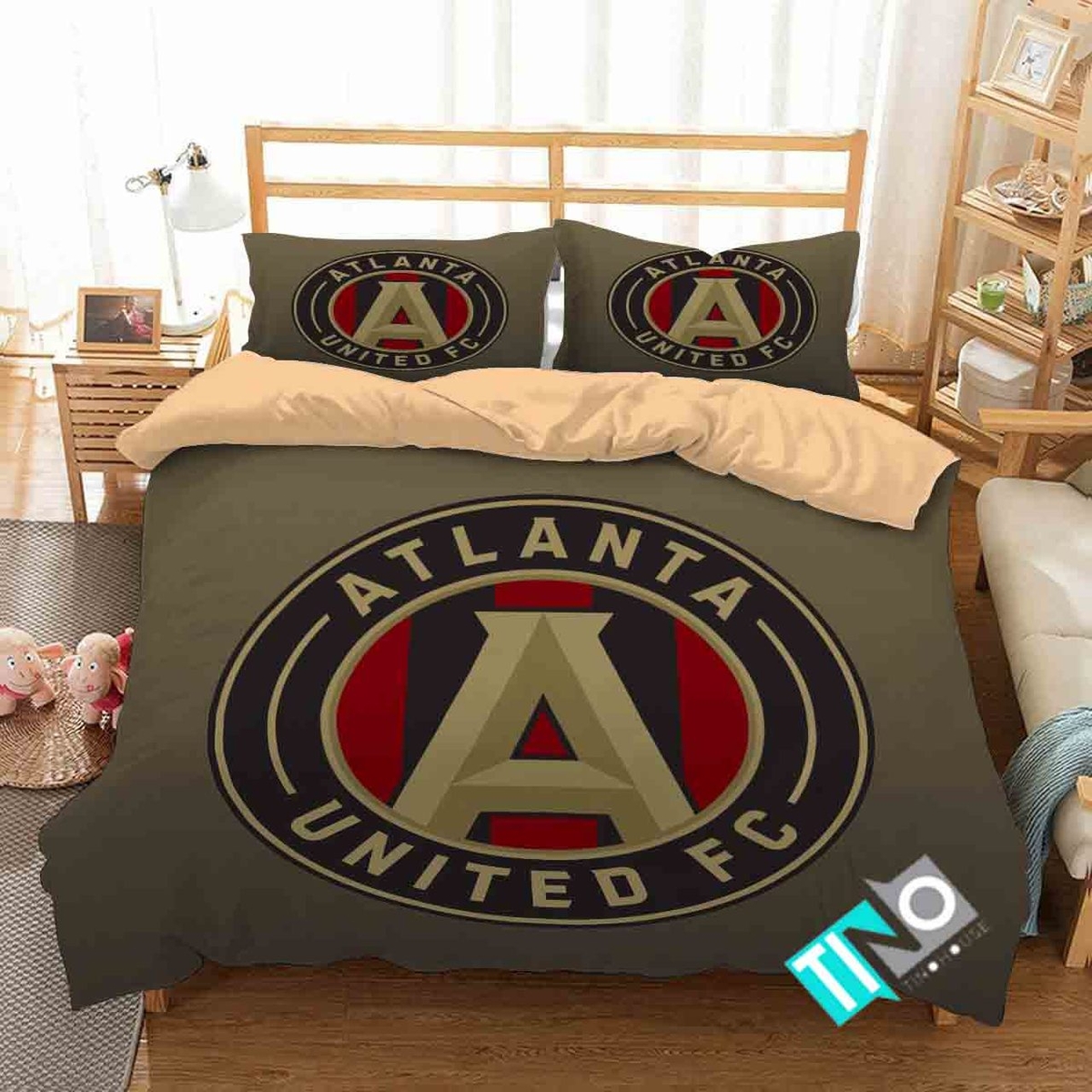 Mls Atlanta United Fc 1 Logo 3d Duvet Cover Bedding Set - Unique Anime Apparel for Fans