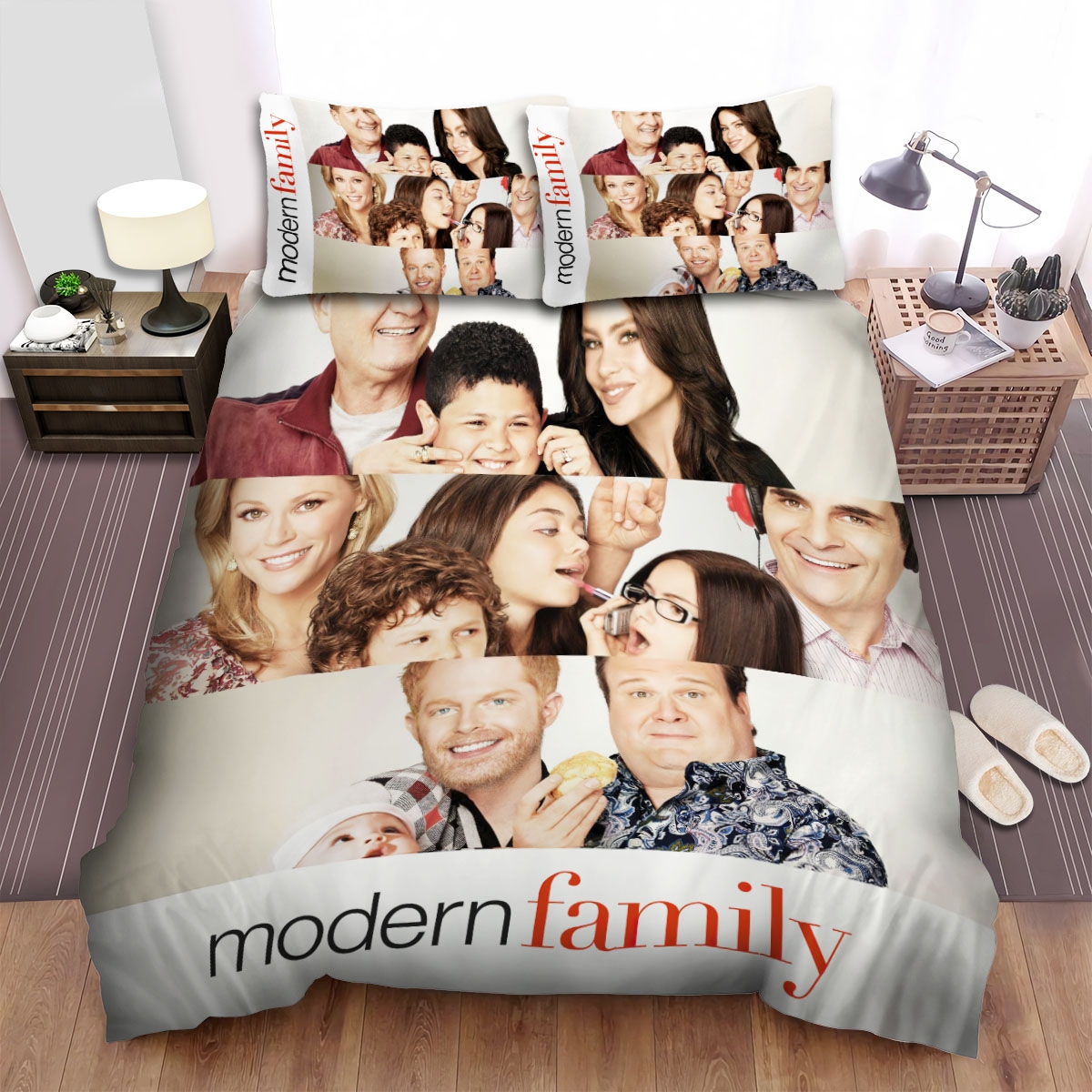 Modern Family (2009-2020) Can You Believe They're All Related Neither Can They Bed Sheets Spread Comforter Duvet Cover Bedding Set - Unique Anime Apparel for Fans