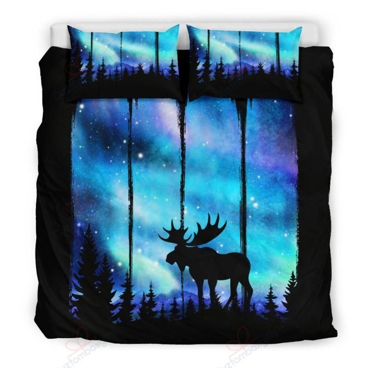 Moose Galaxy Sky Bed Sheets Spread Comforter Duvet Cover Bedding Set - Unique Anime Apparel for Fans