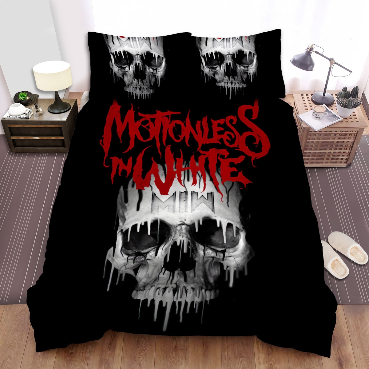 Motionless In White Music Band Miw Logo Bed Sheets Spread Duvet Cover Bedding Set - Unique Anime Apparel for Fans