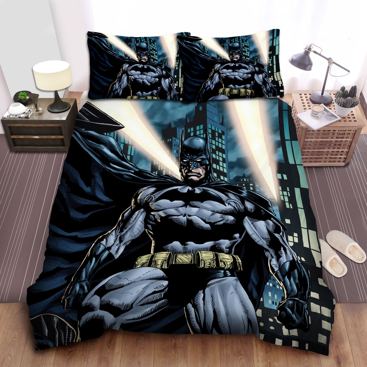 Muscular Batman Comic Art Bed Sheets Spread Duvet Cover Bedding Set - Unique Anime Apparel for Fans