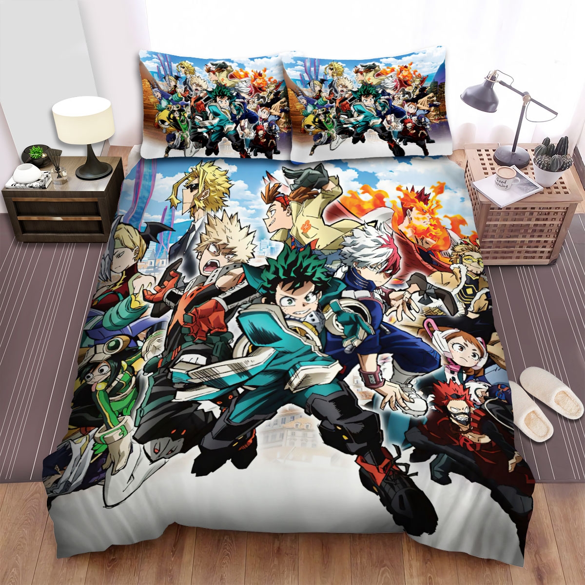 My Hero Academia World Heroes' Mission (2021) Wallpaper Movie Poster Bed Sheets Spread Duvet Cover Bedding Set - Unique Anime Apparel for Fans