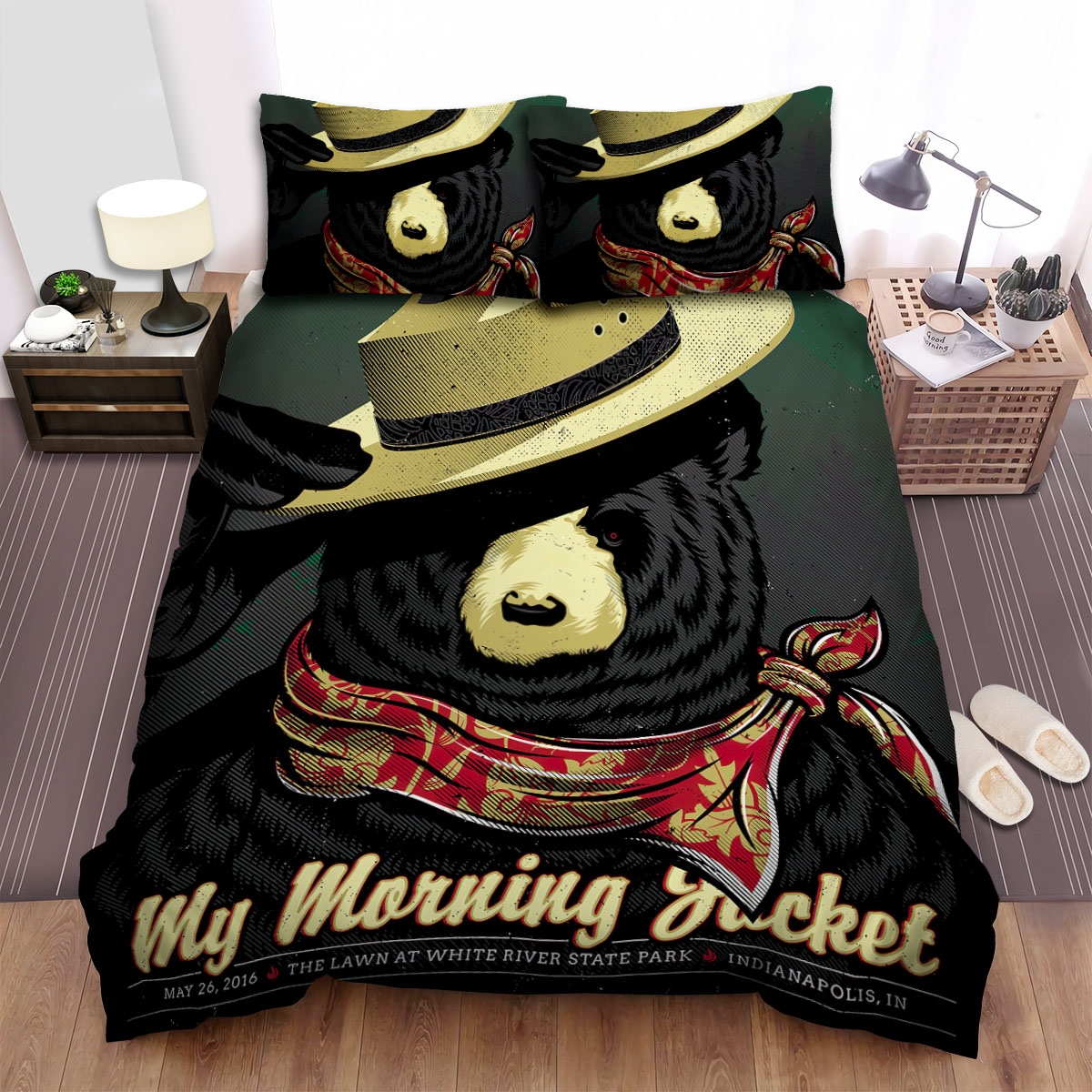 My Morning Jacket Poster Art Bed Sheets Spread Duvet Cover Bedding Set - Unique Anime Apparel for Fans