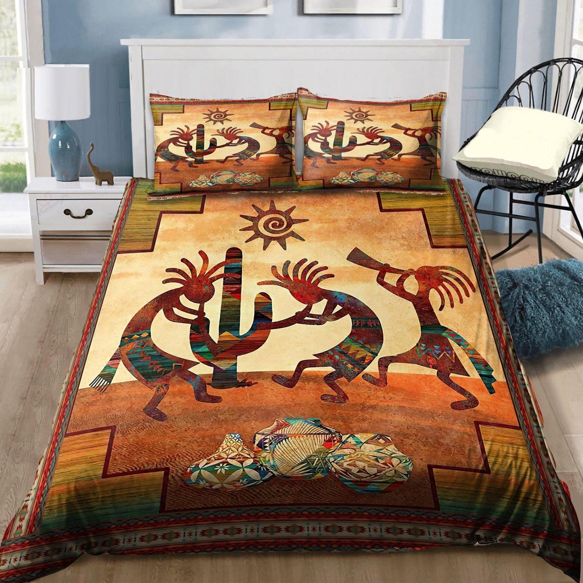 Native American Kokopelli Bedding Duvet Cover Bedding Set - Unique Anime Apparel for Fans
