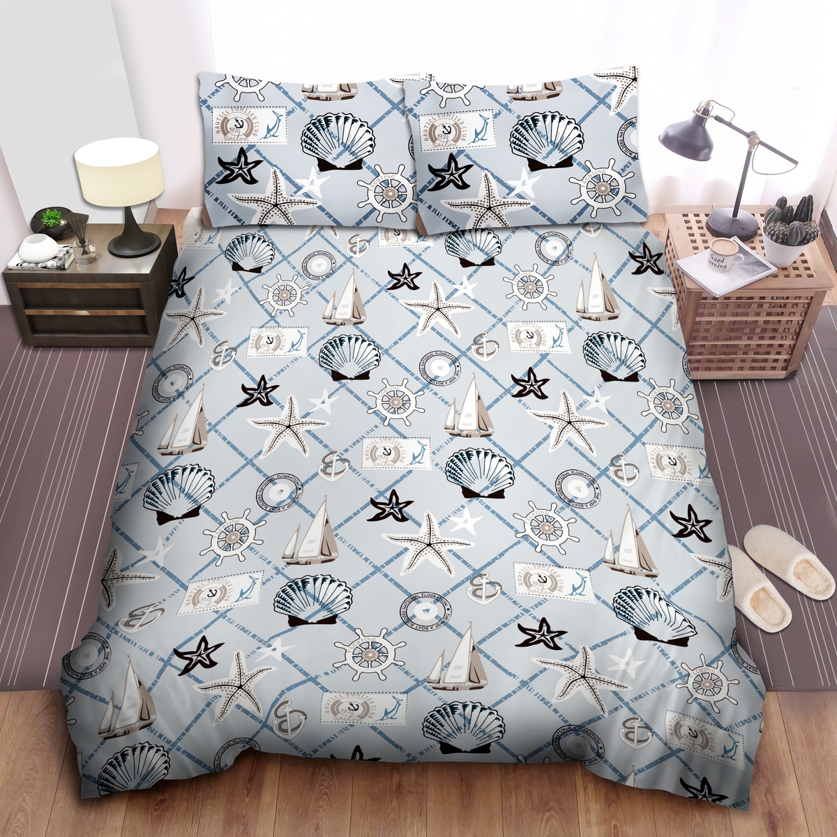 Nautical Bed Sheets Spread Duvet Cover Bedding Set - Unique Anime Apparel for Fans
