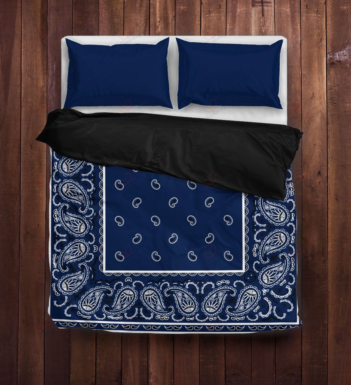Navy Blue Bandana Bedding Set (Duvet Cover & Pillow Cases) - Unique Anime Apparel for Fans