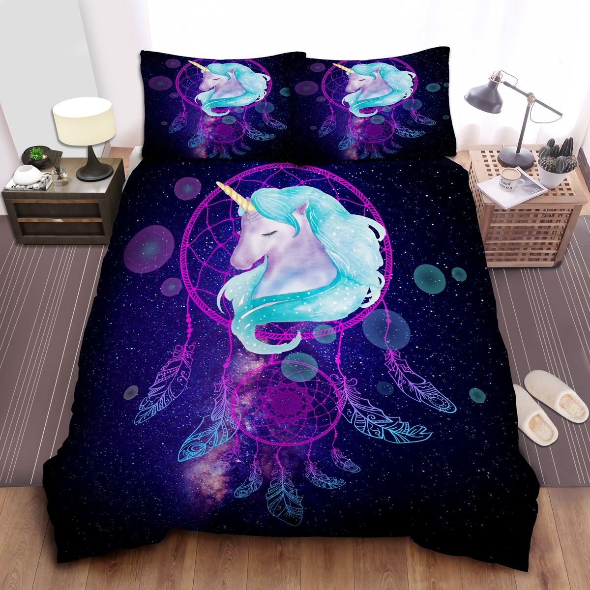 Newest 3d Unicorn Dreamcatcher Duvet Cover Bedding Set - Unique Anime Apparel for Fans