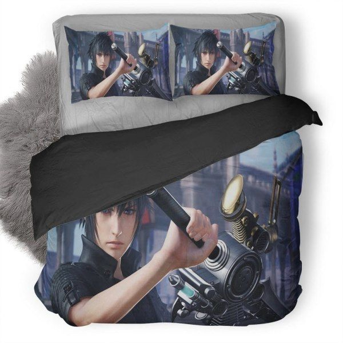Noctis Final Fantasy Xv Version 1 Duvet Cover Bedding Set - Unique Anime Apparel for Fans