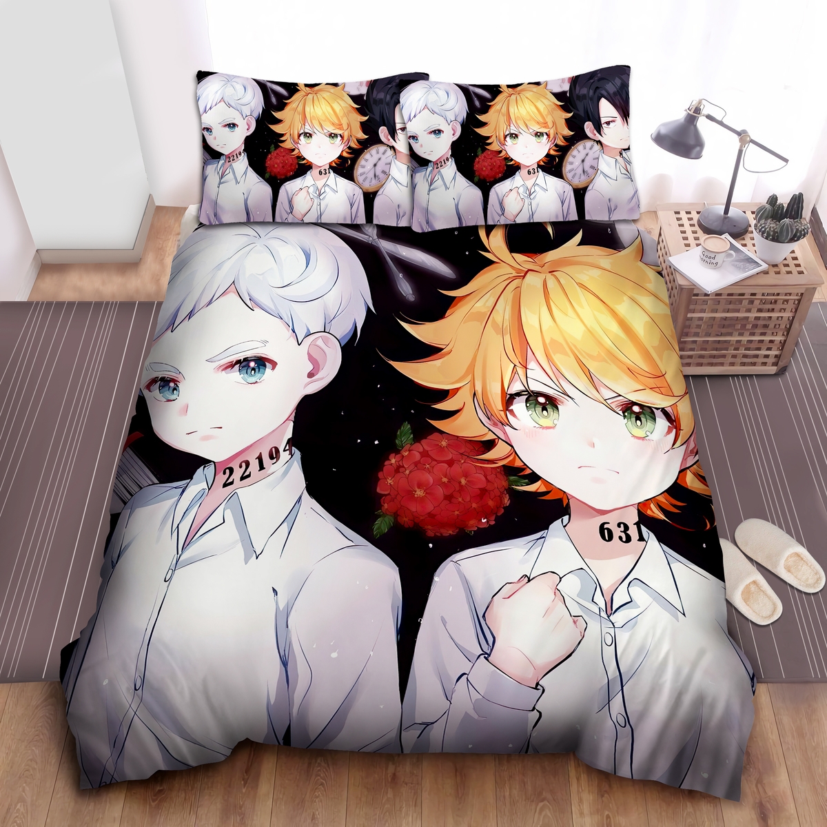 Norman In The Left Bed Sheets Spread Duvet Cover Bedding Set - Unique Anime Apparel for Fans