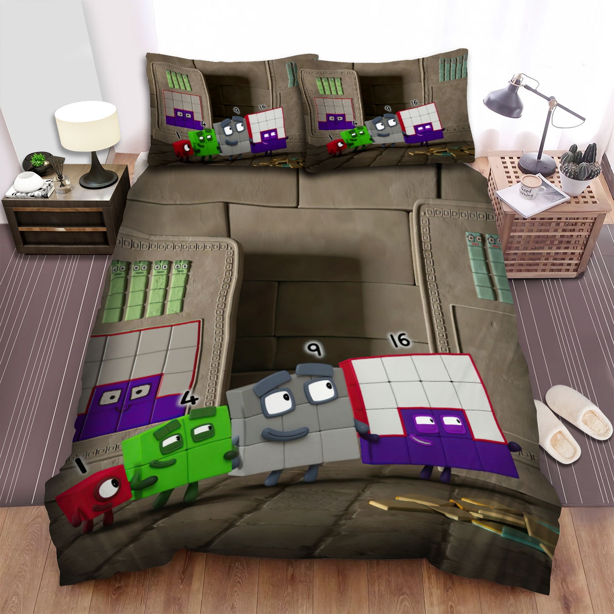 Numberblocks 1 4 9 16 And 21 Bed Sheets Spread Duvet Cover Bedding Set - Unique Anime Apparel for Fans