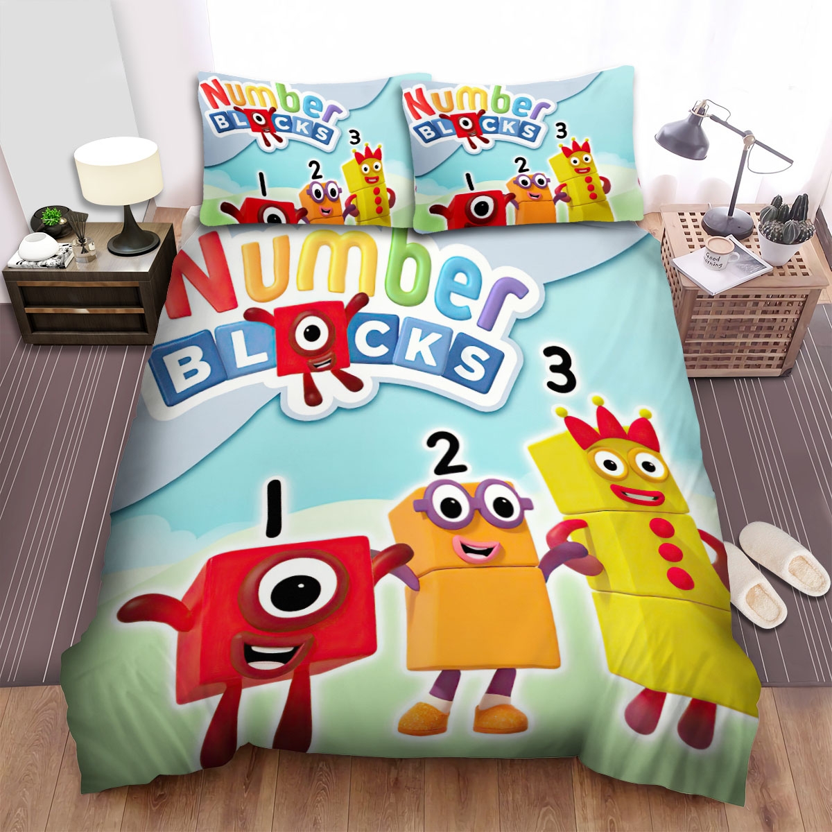 Numberblocks One Two And Three And Six Bed Sheets Spread Duvet Cover Bedding Set - Unique Anime Apparel for Fans