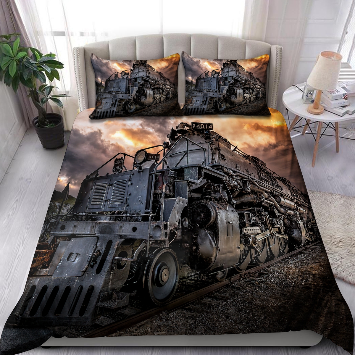 Old Train Bed Sheets Spread Duvet Cover Bedding Set - Unique Anime Apparel for Fans