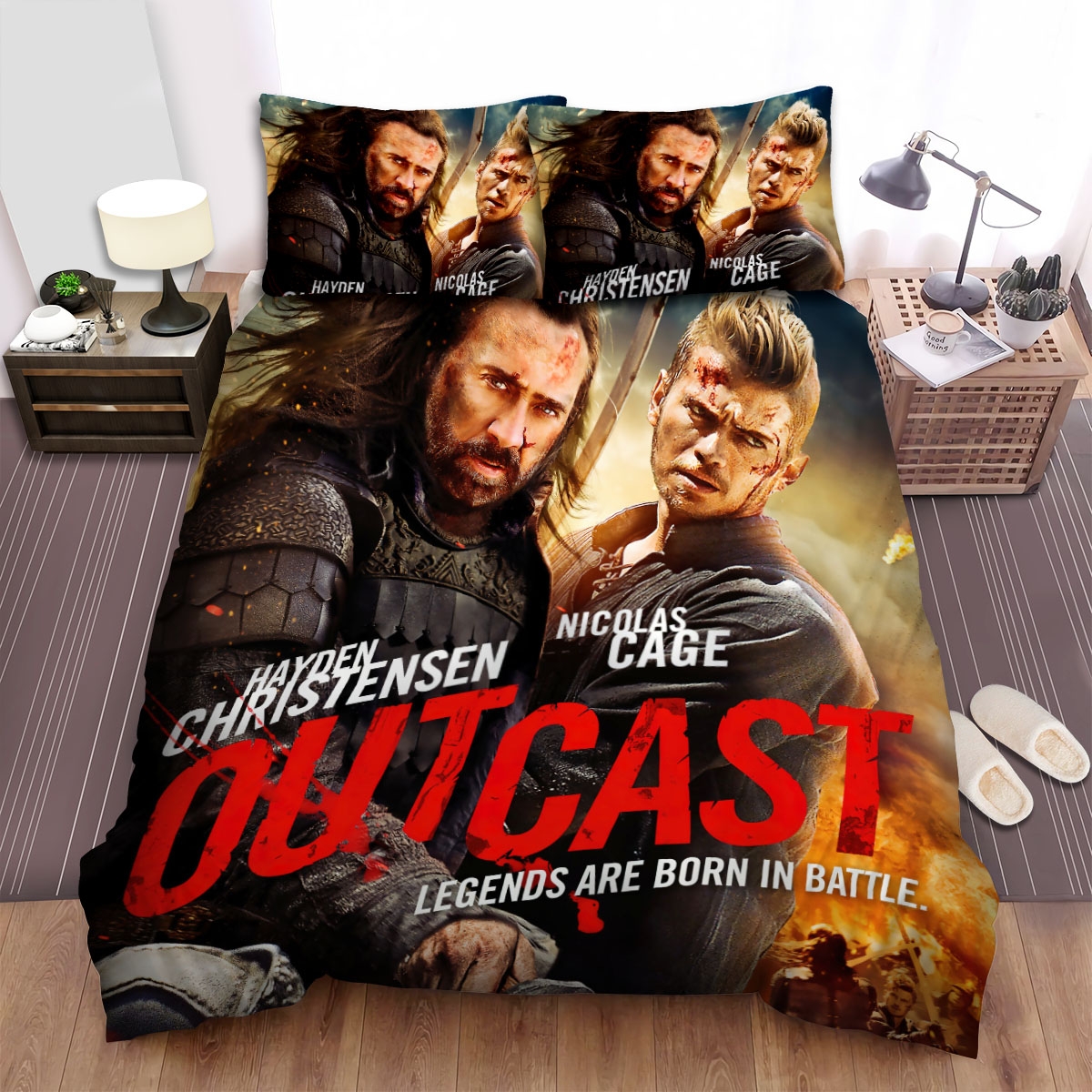 Outcast (2016-2017) Legends Are Born In Battle Movie Poster Bed Sheets Spread Duvet Cover Bedding Set - Unique Anime Apparel for Fans