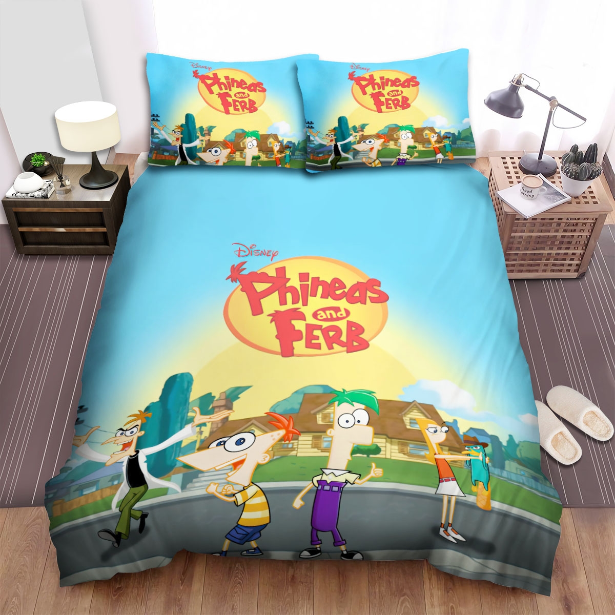 Phineas And Ferb Movie Poster 6 Bed Sheets Spread Duvet Cover Bedding Set - Unique Anime Apparel for Fans