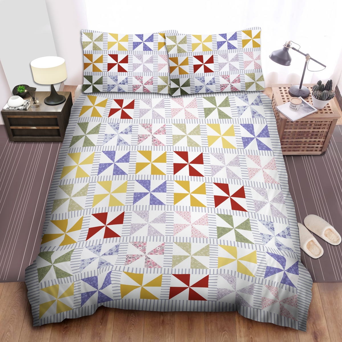 Pinwheel Bed Sheets Spread Duvet Cover Bedding Set - Unique Anime Apparel for Fans