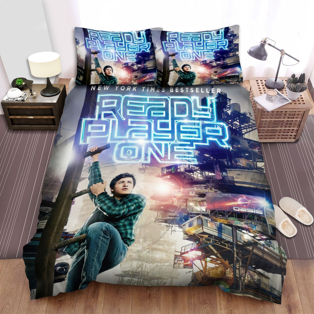 Ready Player One (2018) Wade Watts Poster Bed Sheets Spread Duvet Cover Bedding Set - Unique Anime Apparel for Fans