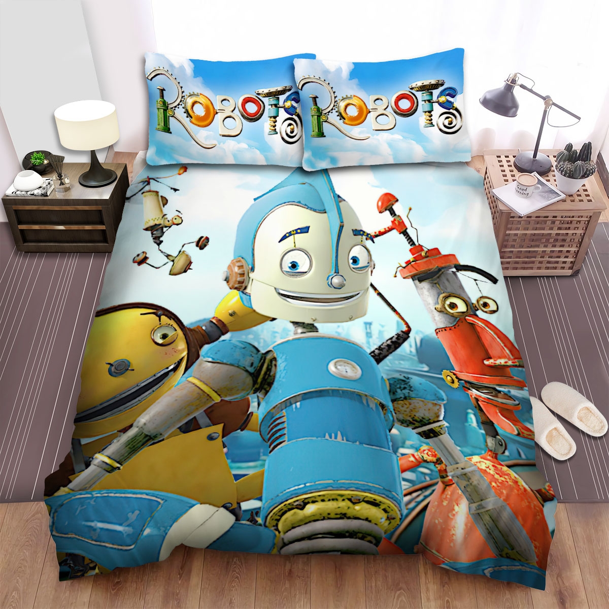 Robots Movie Poster 1 Bed Sheets Spread Duvet Cover Bedding Set - Unique Anime Apparel for Fans