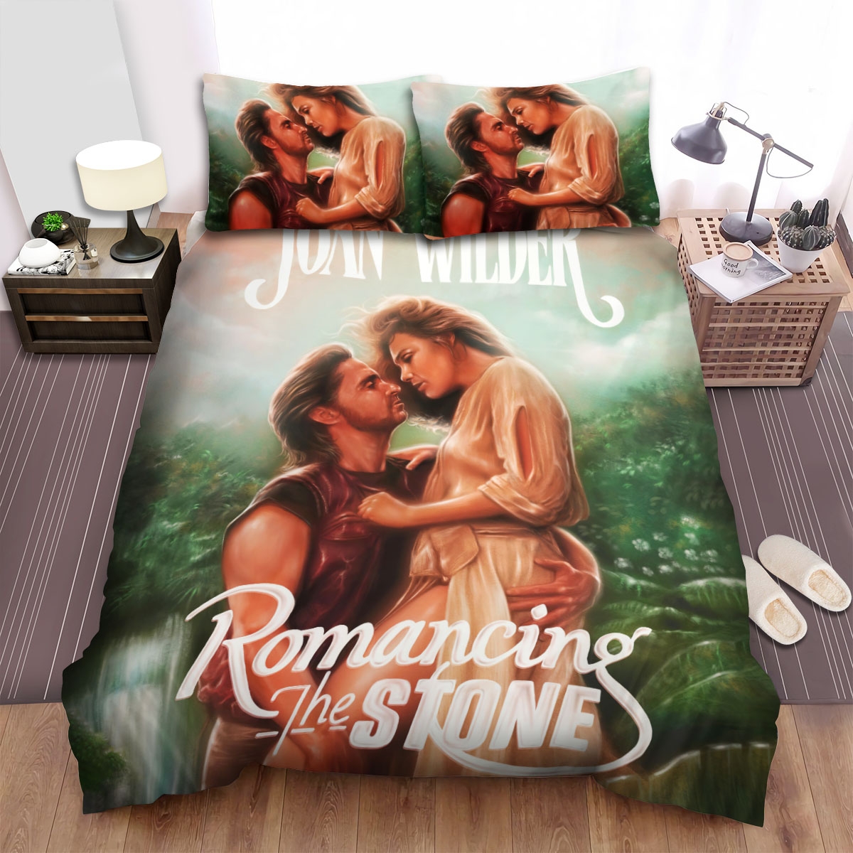 Romancing The Stone (1984) Movie Art Poster Bed Sheets Spread Duvet Cover Bedding Set - Unique Anime Apparel for Fans