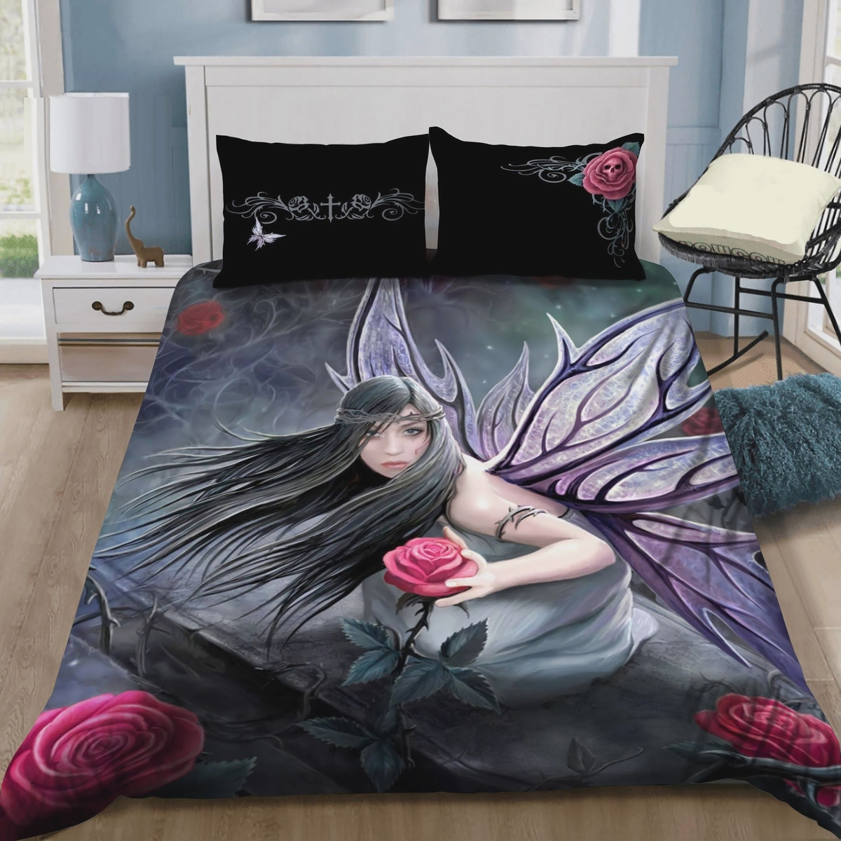 Rose Fairy Bed Sheets Spread Duvet Cover Bedding Set - Unique Anime Apparel for Fans