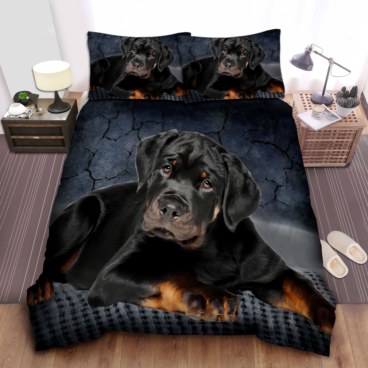 Rottweiler Bed Sheets Bedspread Duvet Cover Bedding Set - Unique Anime Apparel for Fans