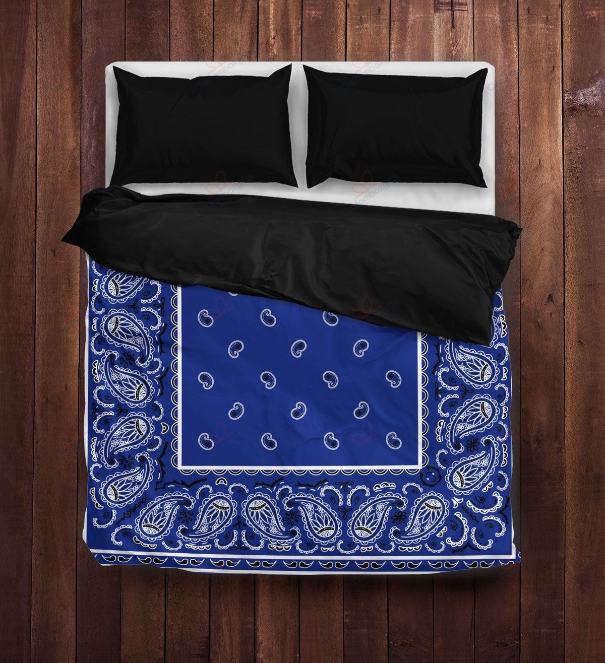 Royal Blue Bandana Bedding Set (Duvet Cover &amp Pillow Cases) - Unique Anime Apparel for Fans