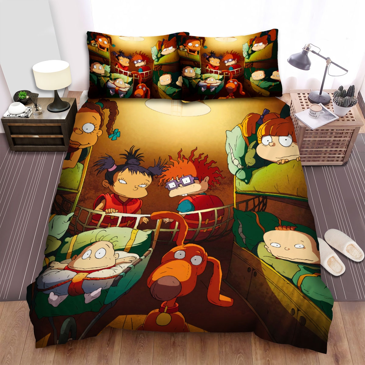 Rugrats Friends Sleeping Together Bed Sheets Spread Duvet Cover Bedding Set - Unique Anime Apparel for Fans
