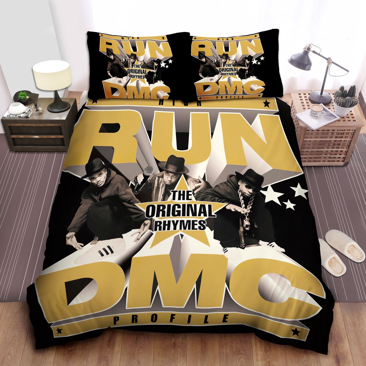 Run-Dmc Profile The Original Rhymes Bed Sheet Spread Duvet Cover Bedding Set - Unique Anime Apparel for Fans