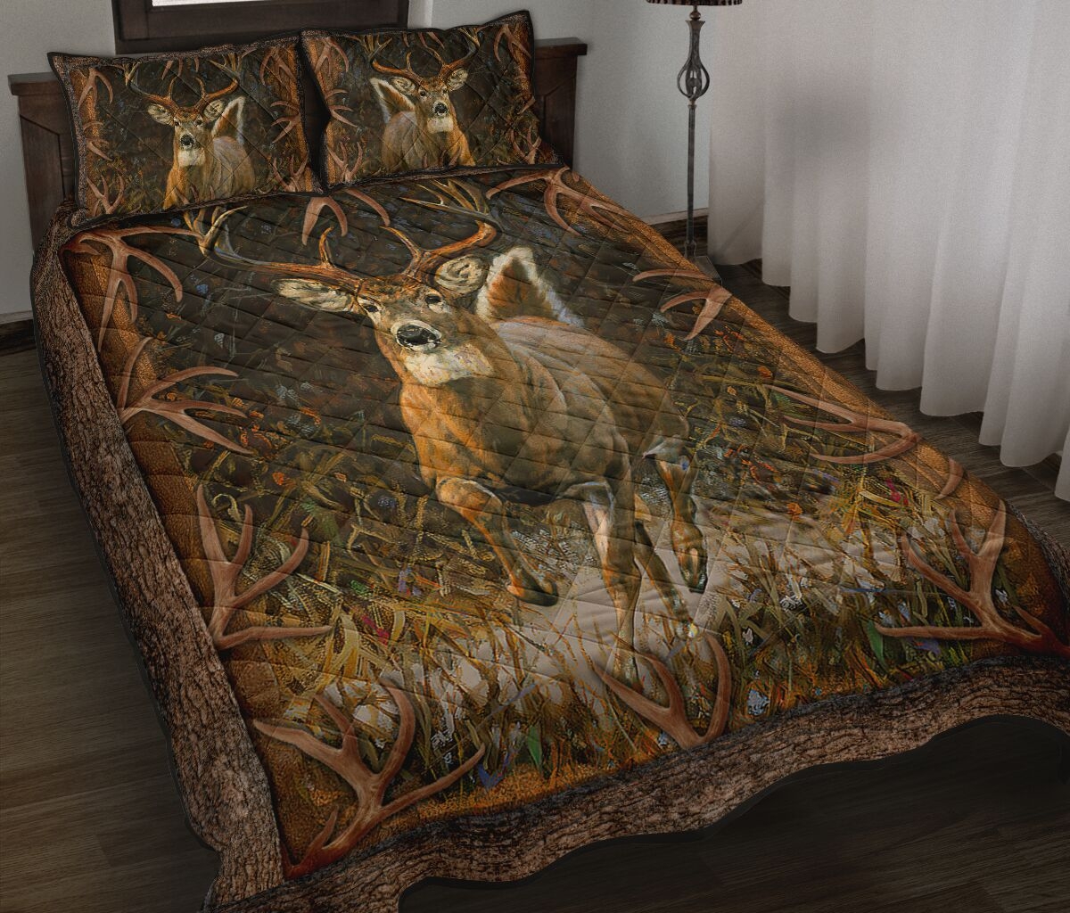 Running Deer Quilt Bedding Set - Unique Anime Apparel for Fans