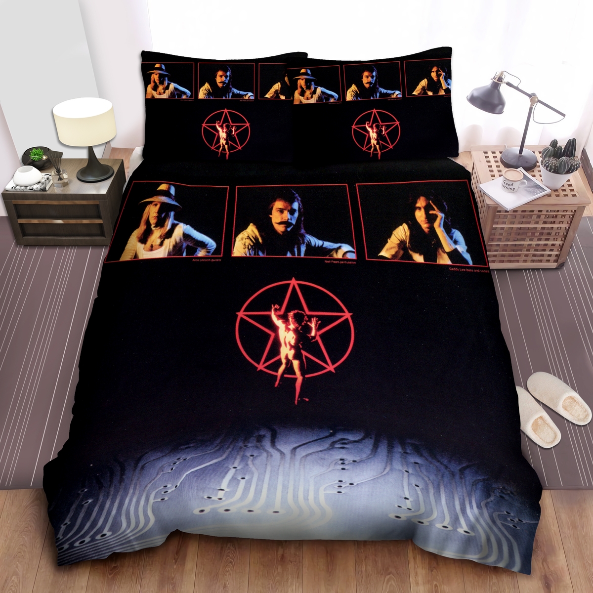 Rush & 2112 Album Poster Bed Sheet Spread Duvet Cover Bedding Set - Unique Anime Apparel for Fans