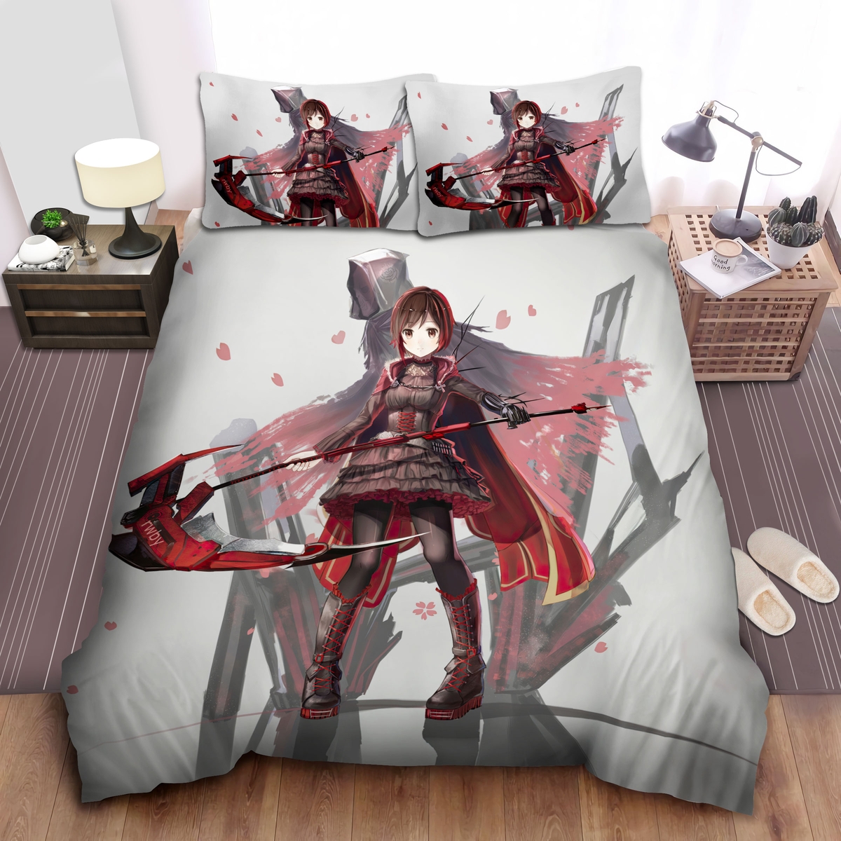 Rwby Rube Rose Redhead Bed Sheets Spread Duvet Cover Bedding Set - Unique Anime Apparel for Fans