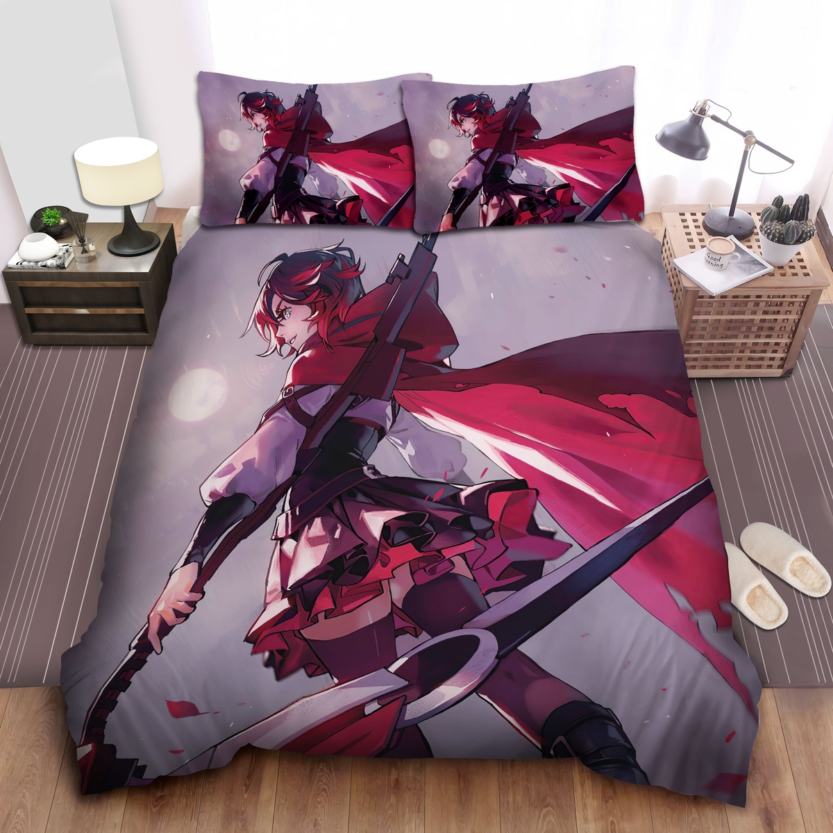 Rwby Rube Rose Under The Moon Bed Sheets Spread Duvet Cover Bedding Set - Unique Anime Apparel for Fans