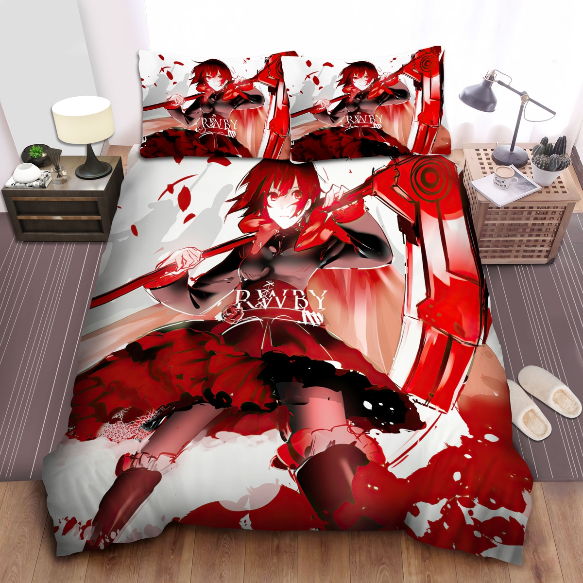 Rwby Ruby Rose & Crescent Rose Bed Sheets Spread Duvet Cover Bedding Set - Unique Anime Apparel for Fans