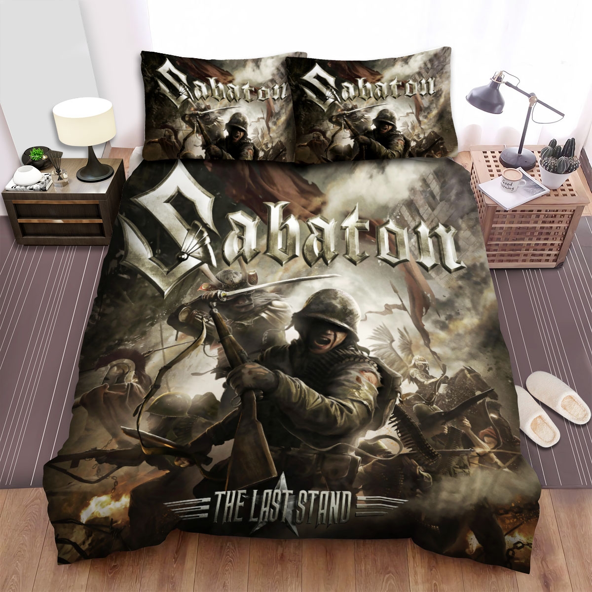 Sabaton Band The Last Stand Album Cover Bed Sheets Spread Duvet Cover Bedding Set - Unique Anime Apparel for Fans