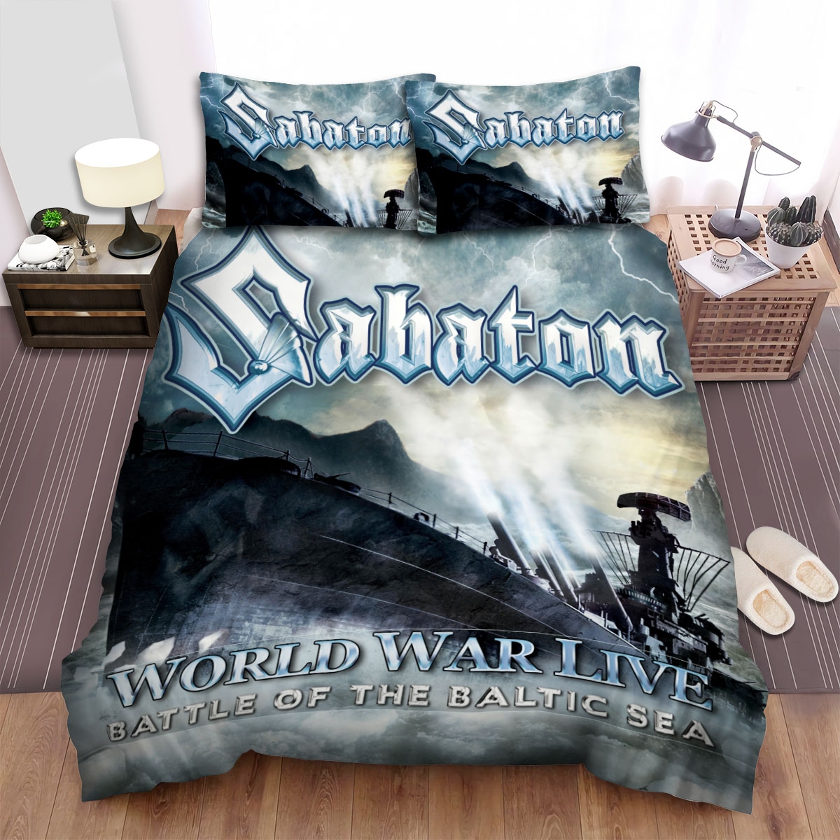 Sabaton Band World War Live - Battle Of The Baltic Sea Album Cover Bed Sheets Spread Duvet Cover Bedding Set - Unique Anime Apparel for Fans