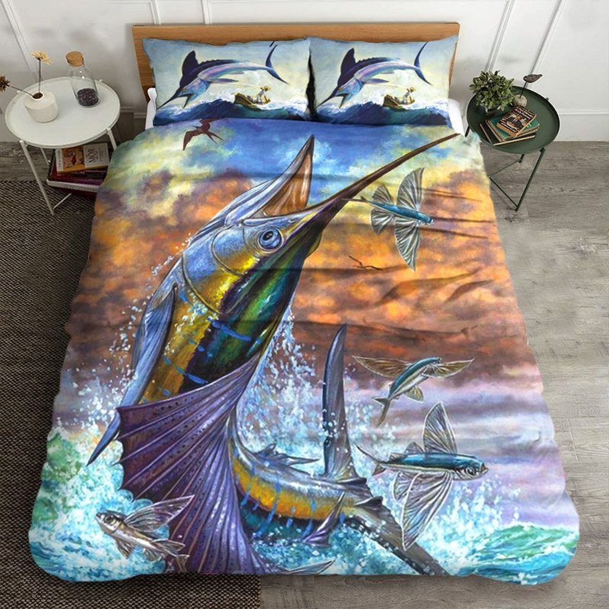 Sailfish Fishing Bed Sheets Spread Duvet Cover Bedding Set - Unique Anime Apparel for Fans
