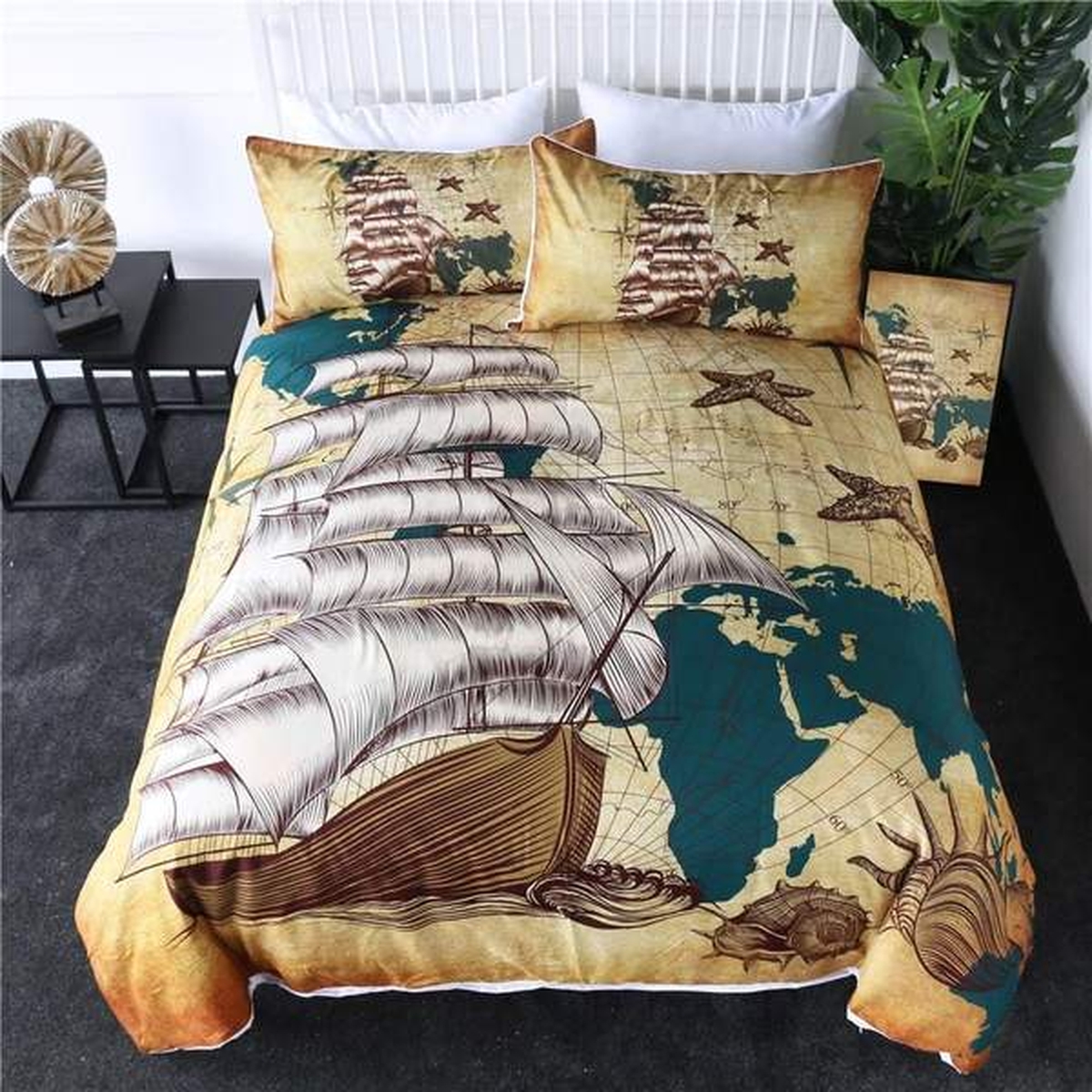 Sailing Ship Bed Sheets Spread Duvet Cover Bedding Set - Unique Anime Apparel for Fans
