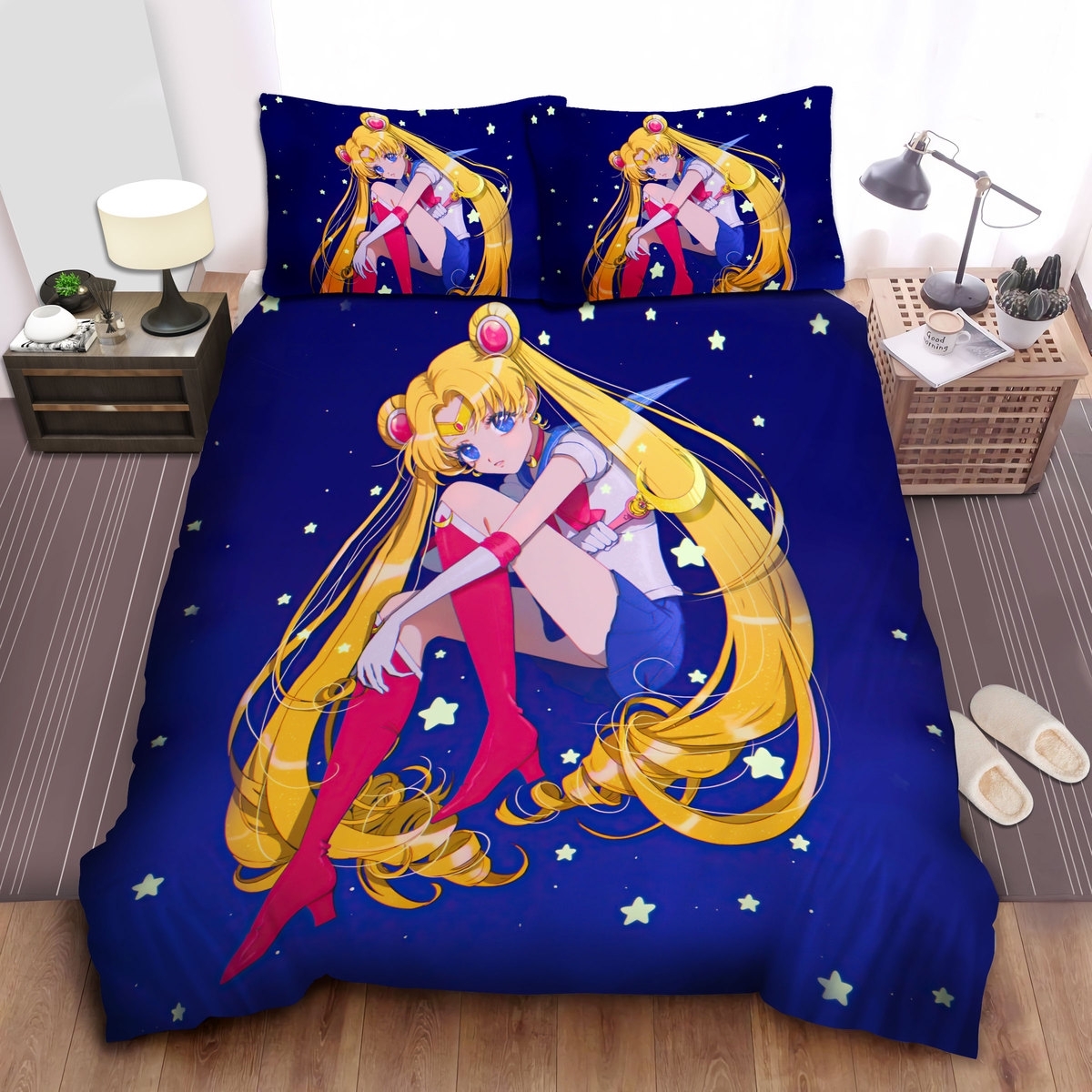 Sailor Moon Long Hair Of Sailor Moon Bed Sheets Spread Duvet Cover Bedding Set - Unique Anime Apparel for Fans