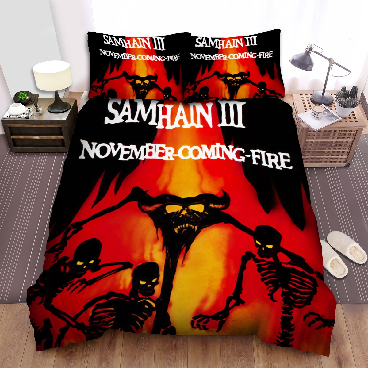 Samhain Bed November-Coming-Fire Sheets Spread Duvet Cover Bedding Set - Unique Anime Apparel for Fans